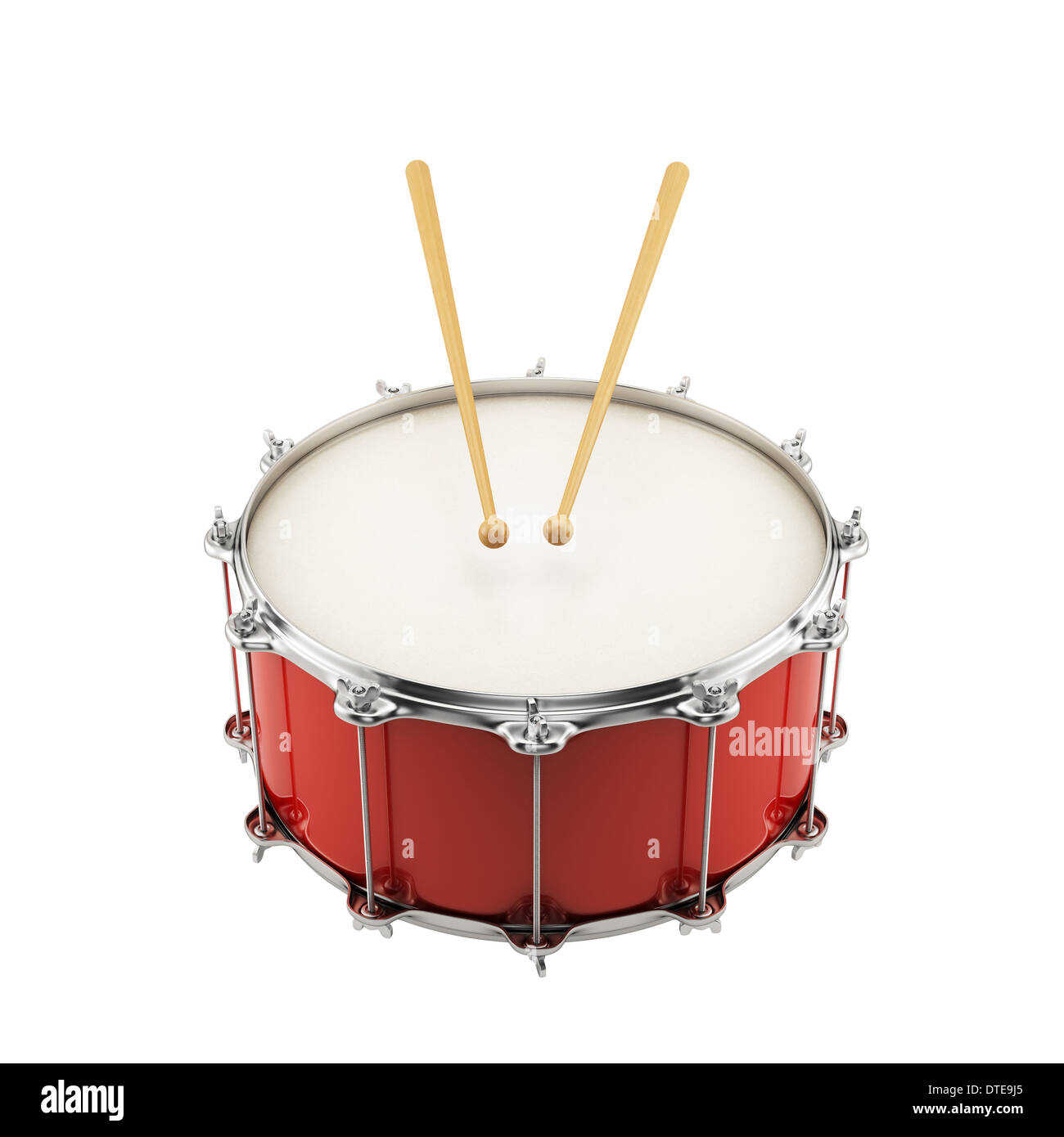 Realistic Red Drum Wooden Drum Sticks Stock Vector (Royalty Free)  1936481851