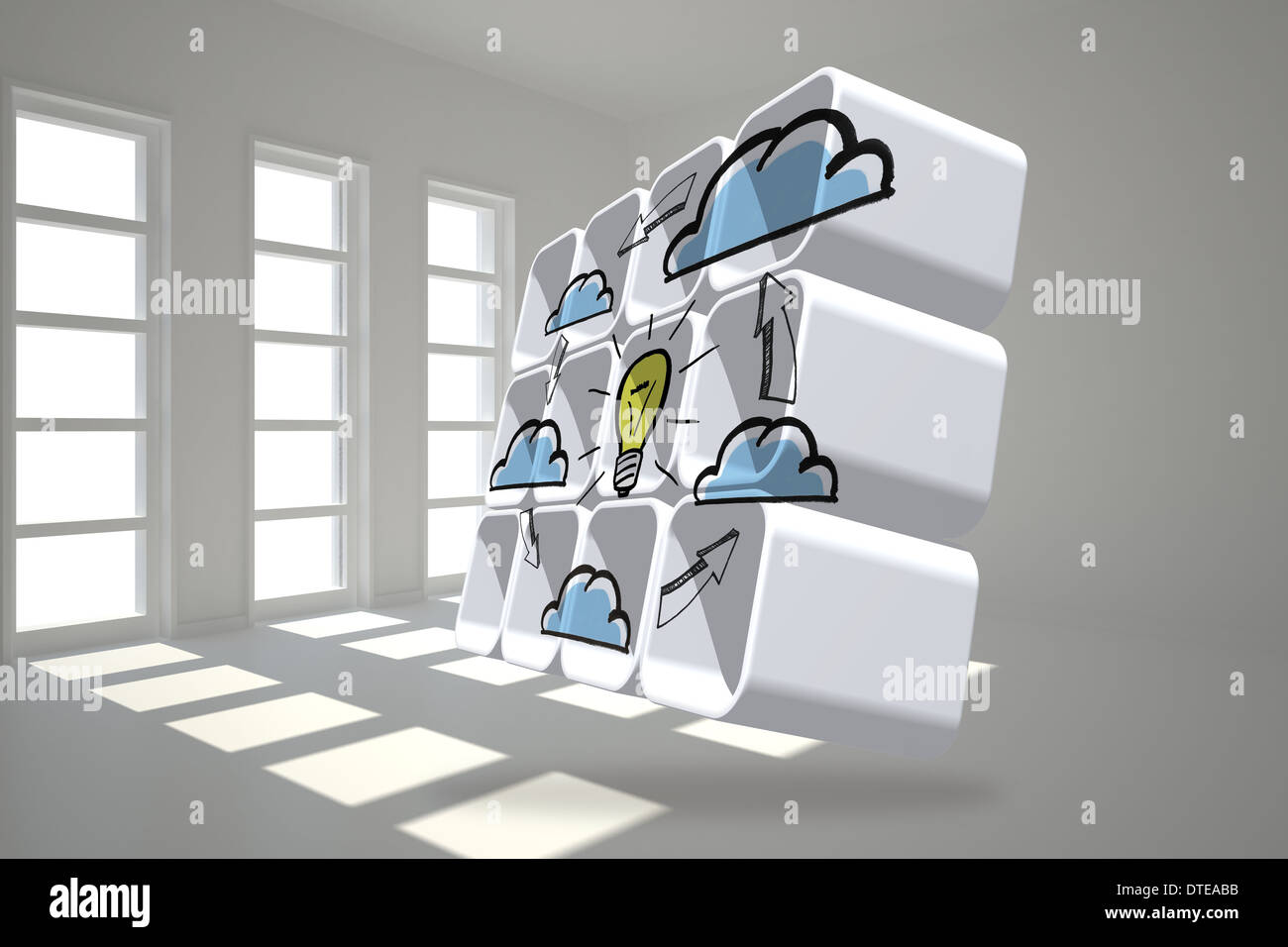 Composite image of cloud computing idea cycle on abstract screen Stock Photo