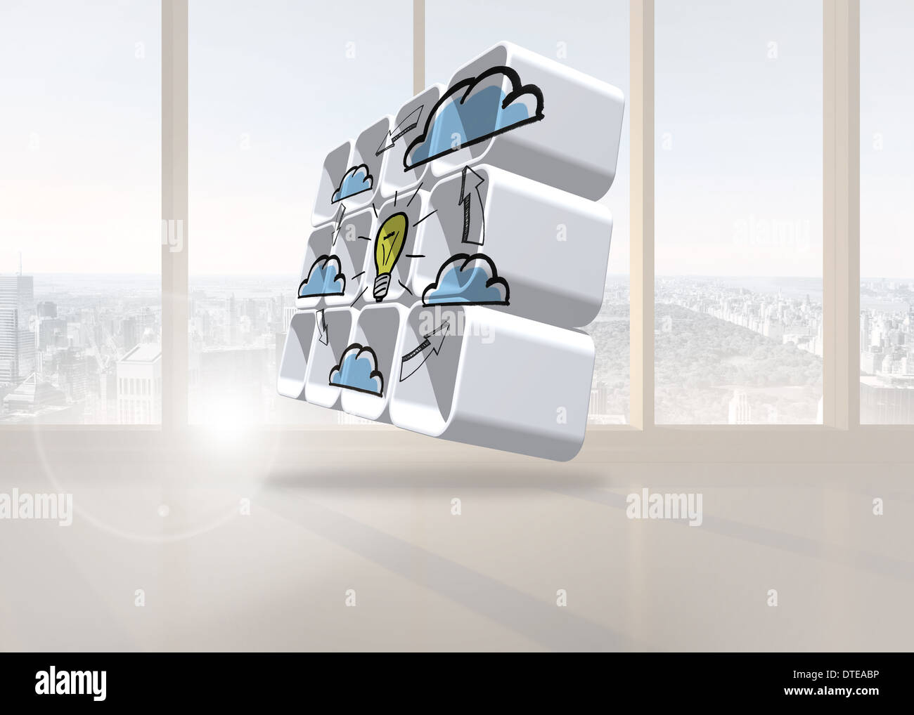 Composite image of cloud computing idea cycle on abstract screen Stock Photo