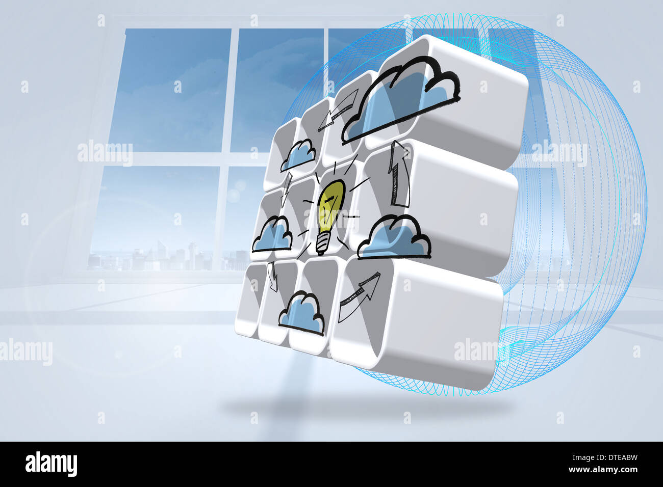 Composite image of cloud computing idea cycle on abstract screen Stock Photo