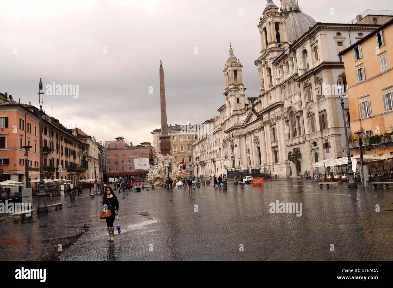 Rome, The Piazza Navona, One of the most popular square in the centre. Stock Photo