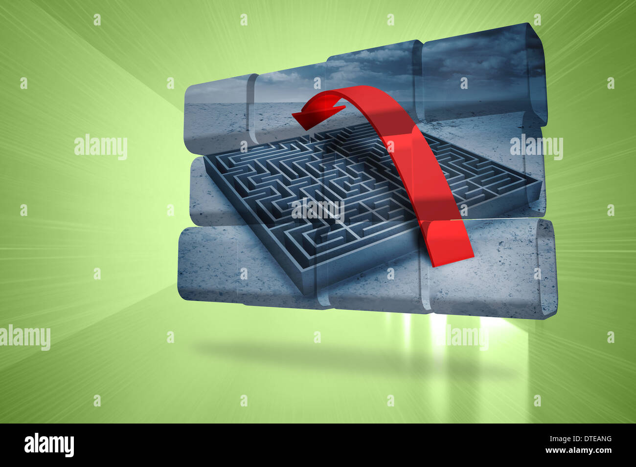 Arrow over maze on hi-res stock photography and images - Alamy