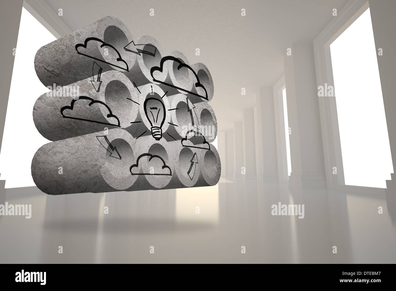 Composite image of cloud computing cycle on abstract screen Stock Photo