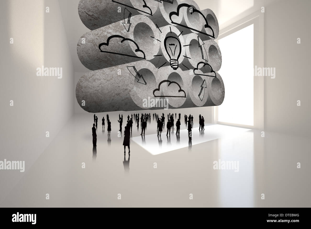 Composite image of cloud computing cycle on abstract screen Stock Photo