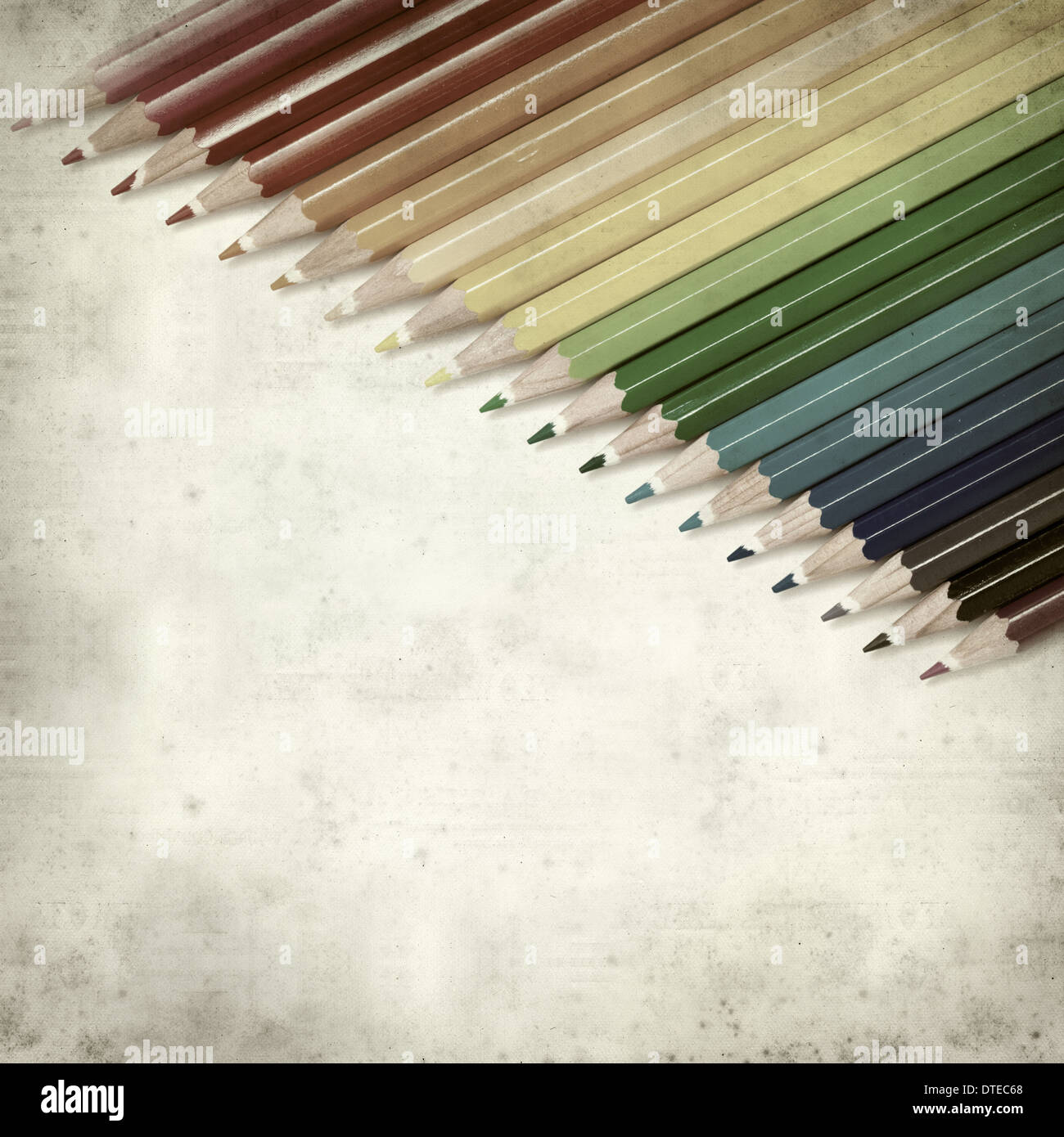 textured old paper background with color pencils Stock Photo - Alamy