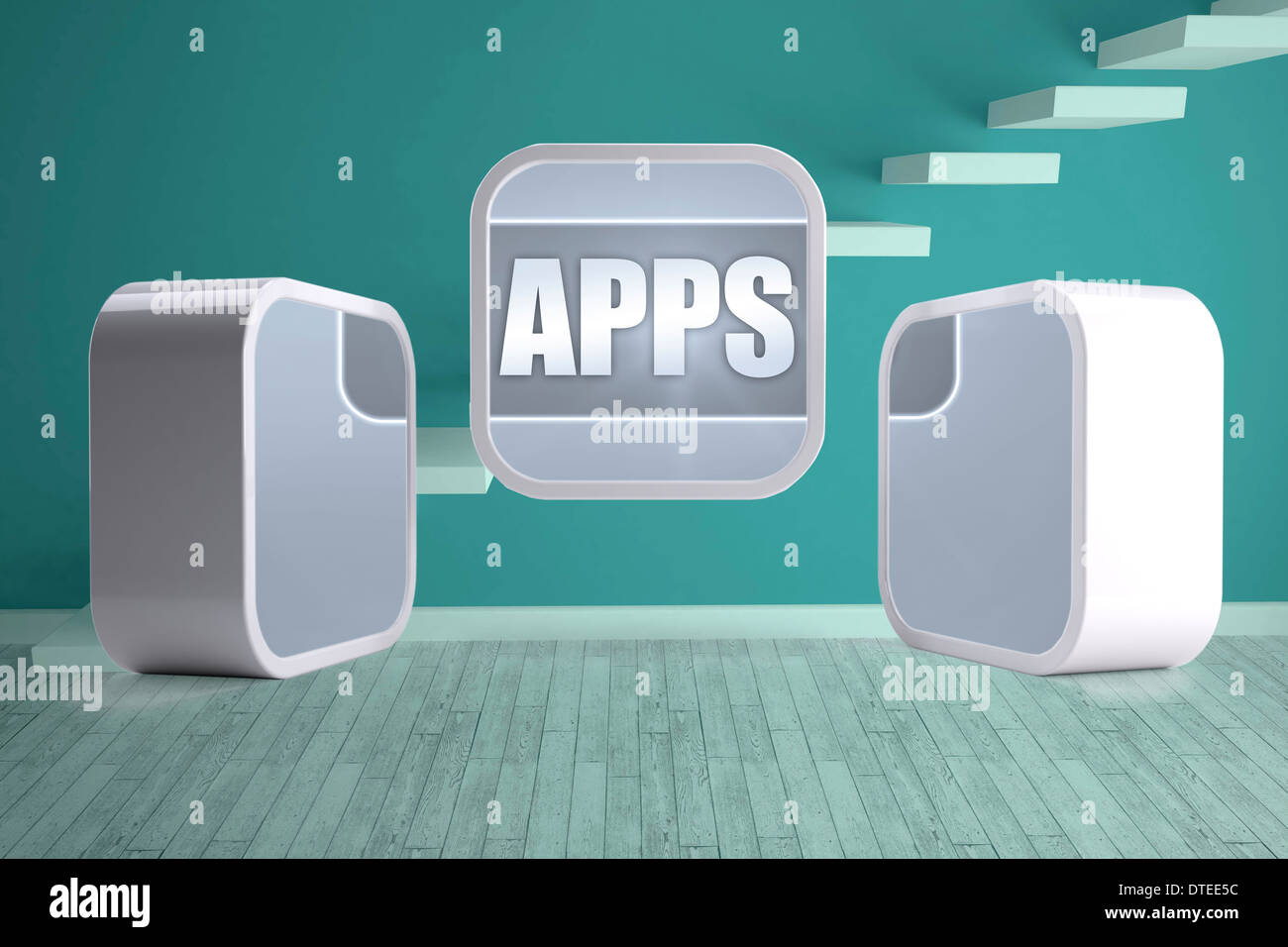 Composite image of apps banner on abstract screen Stock Photo - Alamy