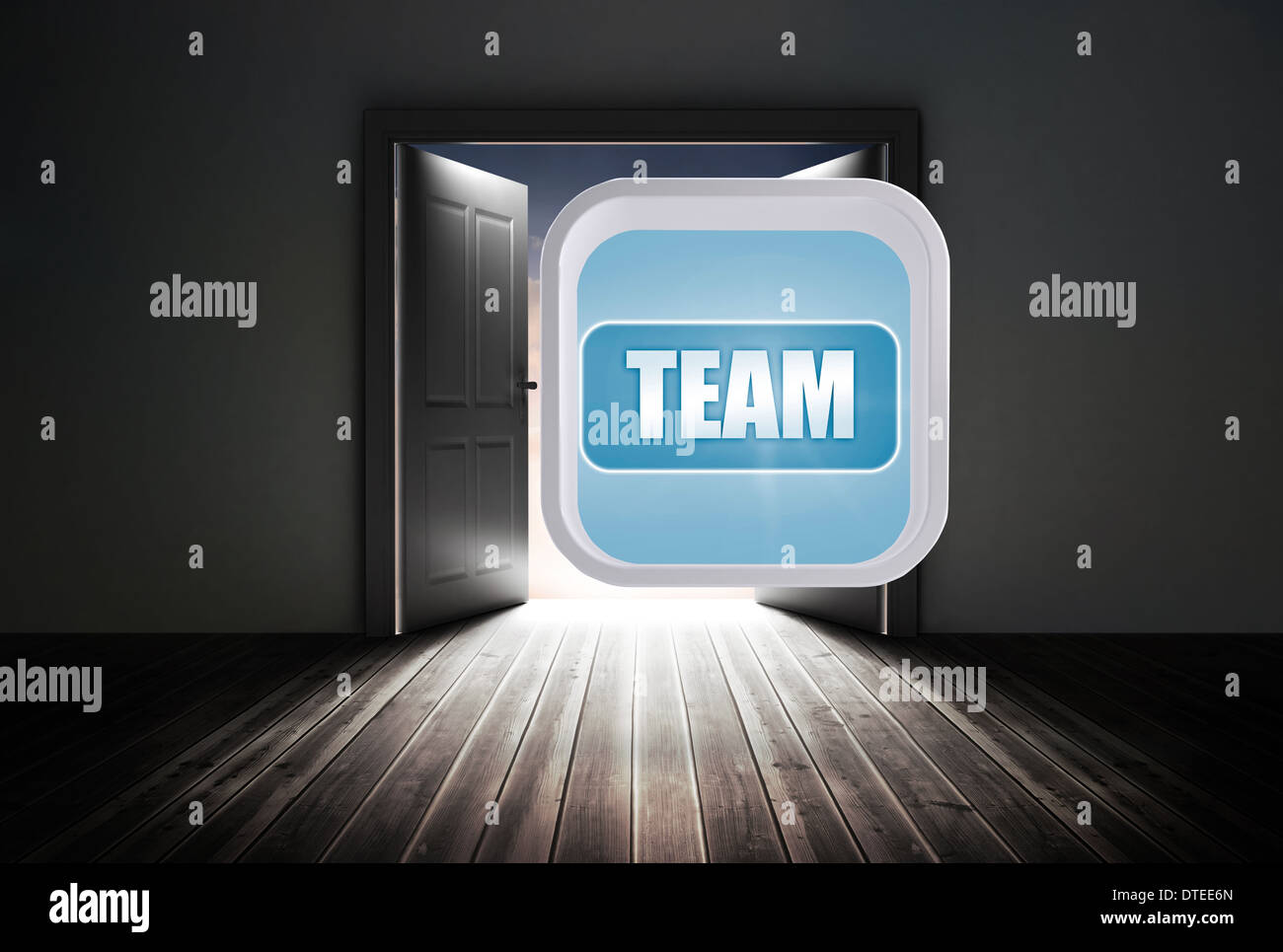 Composite image of team banner on abstract screen Stock Photo