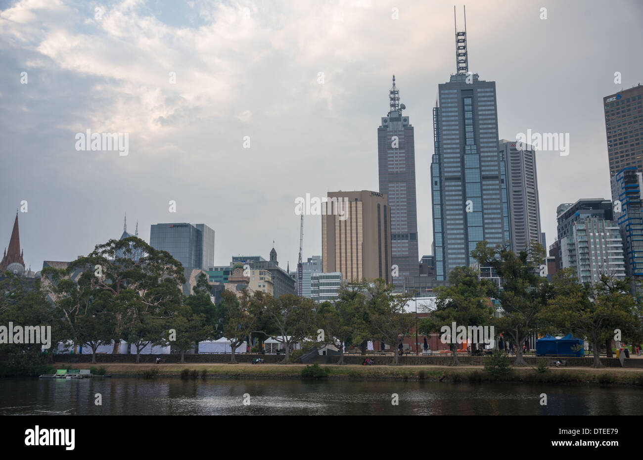 Melbourne city victoria Australia skyline of the City from the Yarra River skyline Melbourne Stock Photo