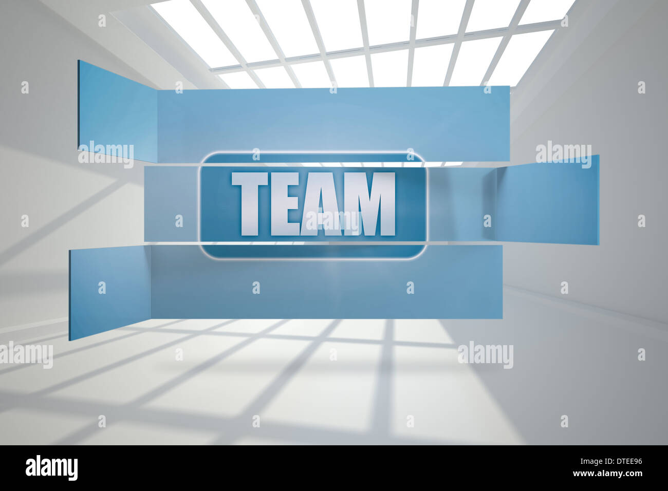 Composite image of team banner on abstract screen Stock Photo