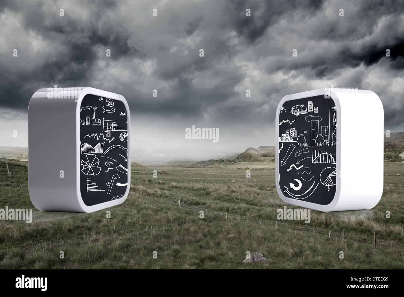 Composite image of brainstorm on abstract screen Stock Photo - Alamy