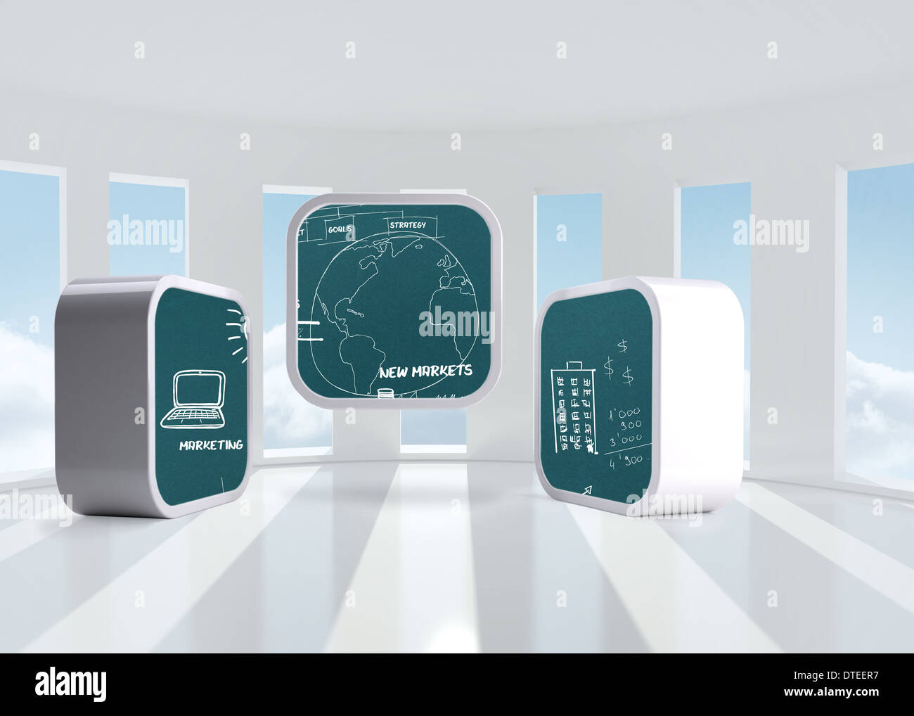 Composite image of brainstorm on abstract screen Stock Photo - Alamy