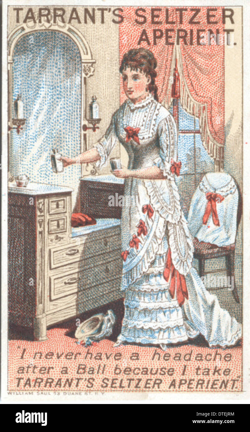 Trade card for Tarrant's Seltzer Aperient (USA) c. 1890 Trade card for Tarrant's Seltzer Aperient (USA) c. 1890