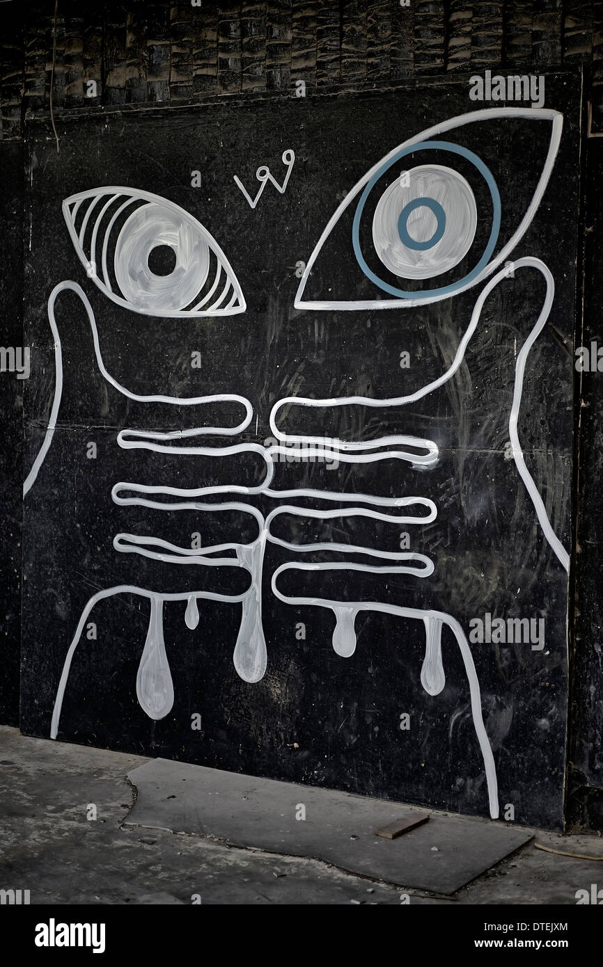 Black white graffiti wall art hires stock photography and images Alamy