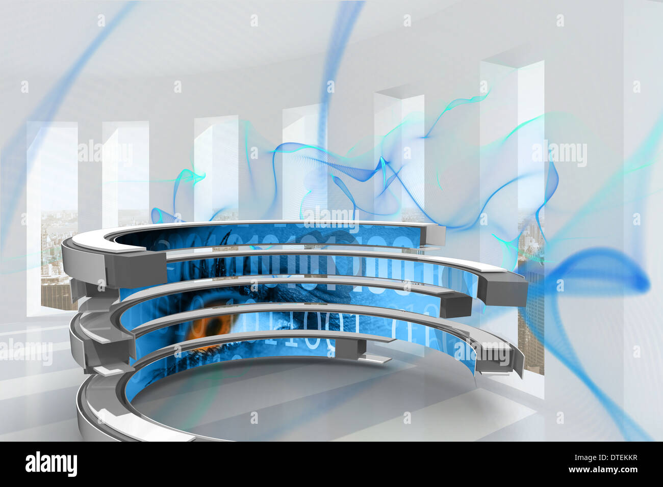 Composite image of binary code on abstract screen Stock Photo