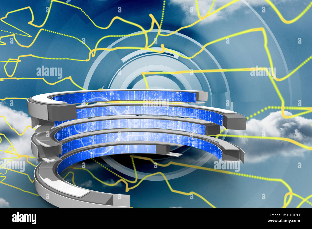Composite image of key on abstract screen Stock Photo