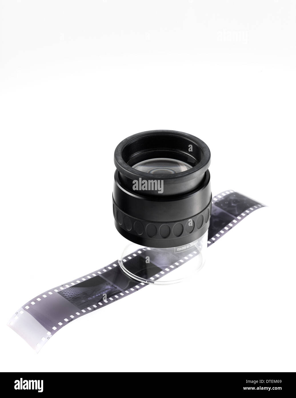 A photographic loupe,  for viewing proof sheets, negatives and film / Logo removed in Photoshop Stock Photo