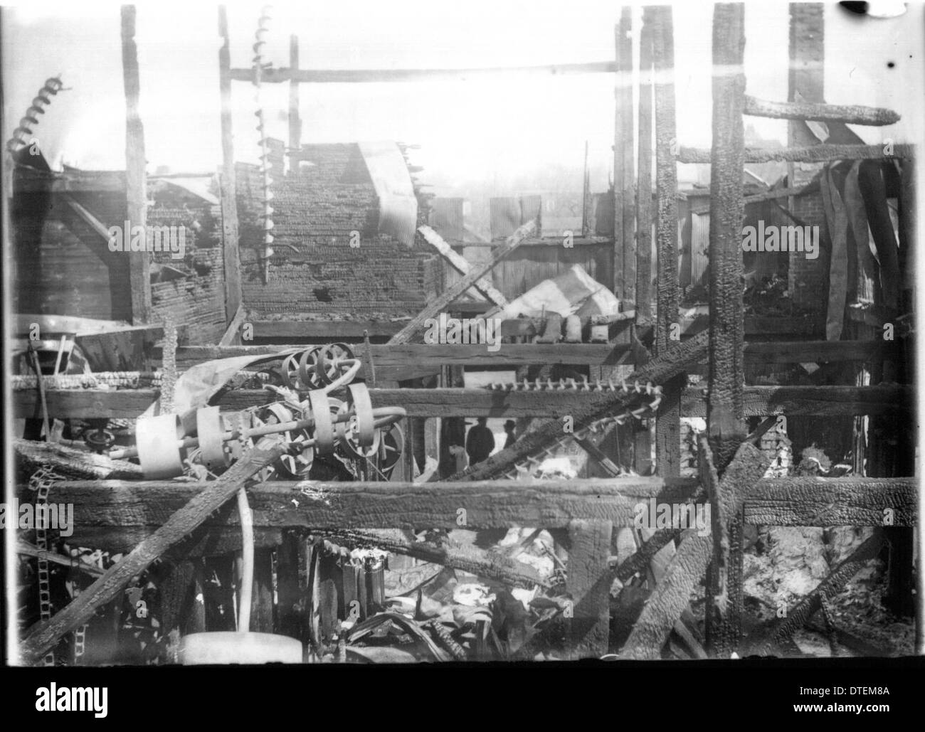 Flour mill interior after fire 1912 Stock Photo Alamy