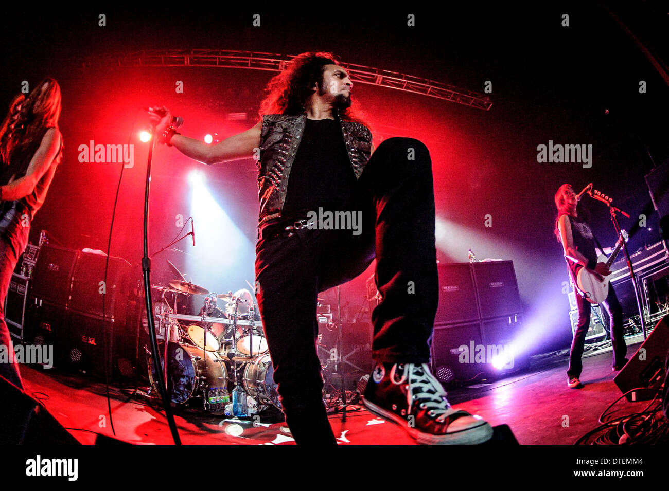 Toronto, Ontario, Canada. 16th Feb, 2014. American thrash metal band Death Angel performed at Sound Academy in Tronto. Band members: ROB CAVESTANY, MARK OSEGUEDA, TED AGUILAR, WILL CARROLL, DAMIEN SISSON Credit:  Igor Vidyashev/ZUMAPRESS.com/Alamy Live News Stock Photo