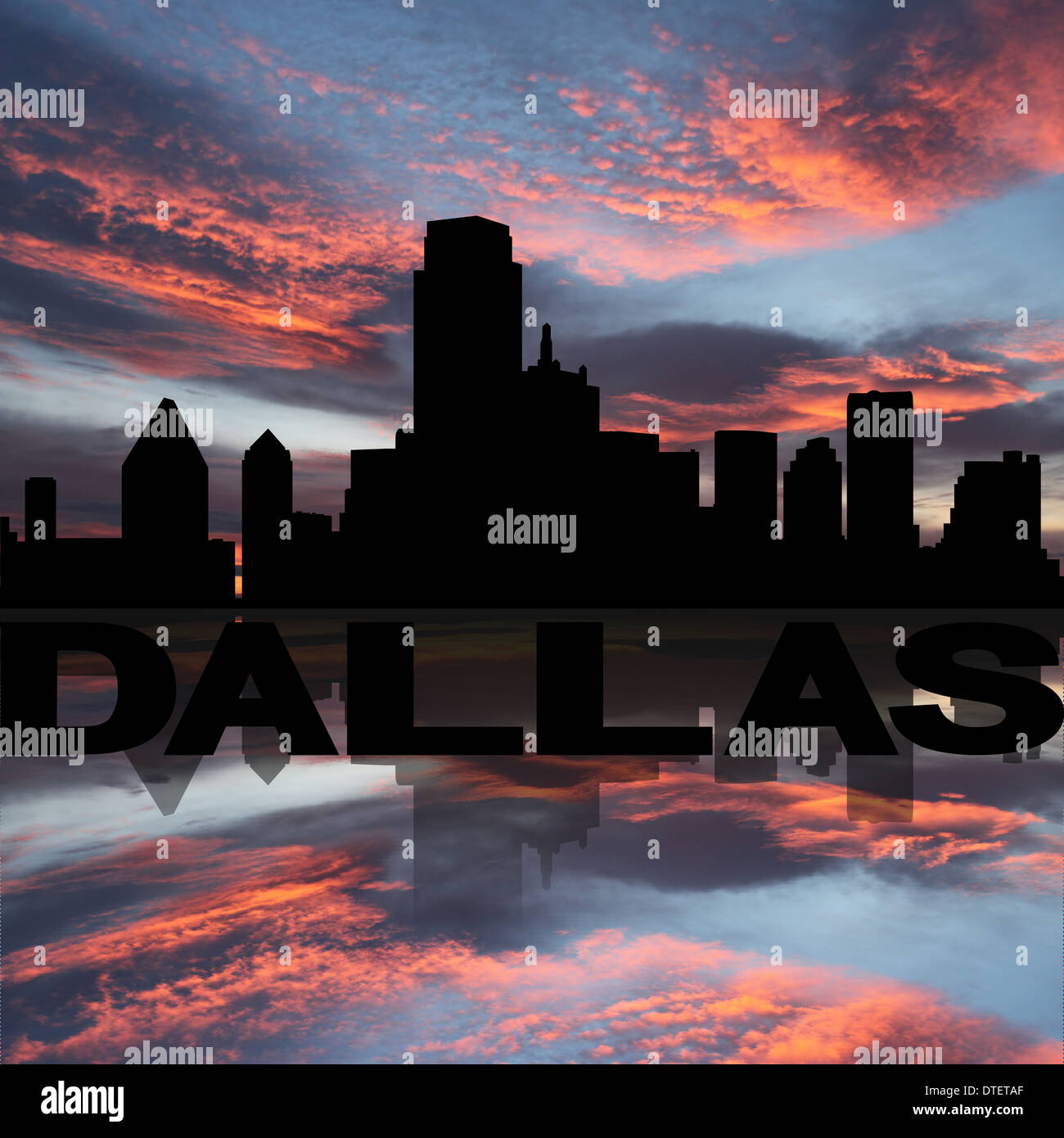 Dallas skyline sunset illustration hi-res stock photography and images ...