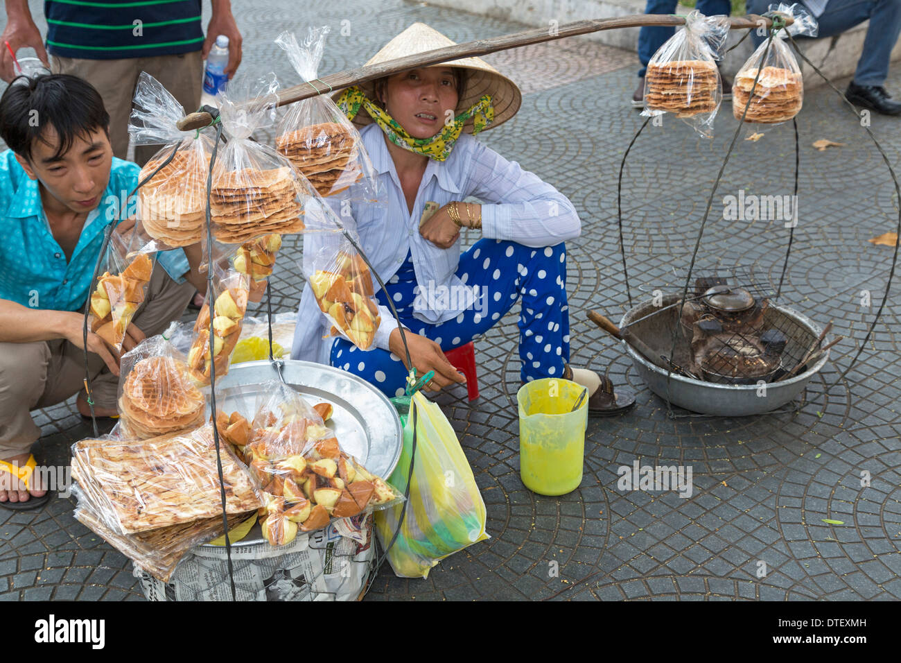 Street hawker, Saigon, Vietnam Stock Photo