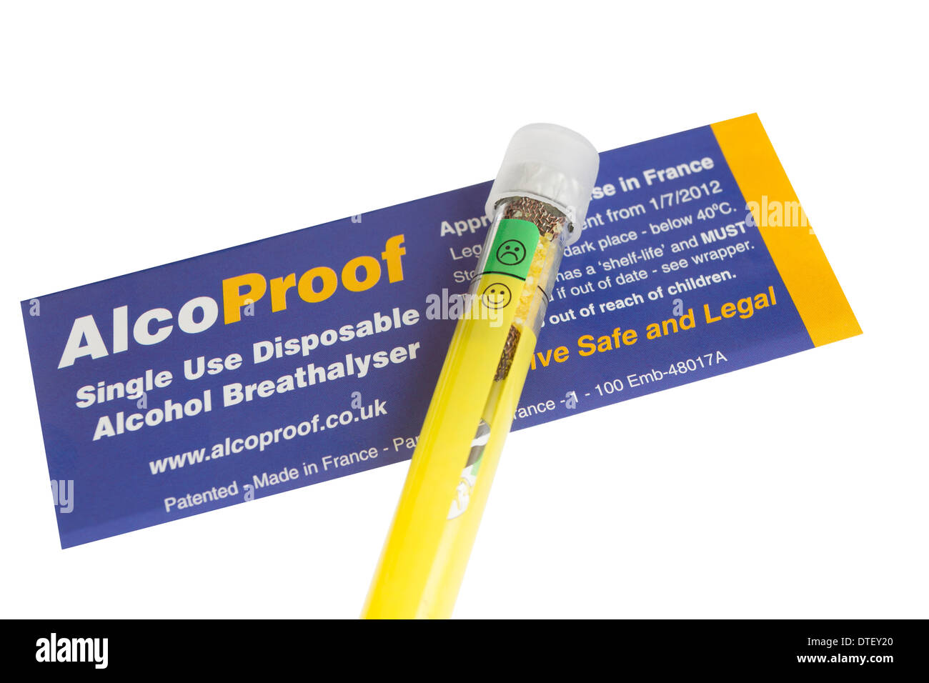 Disposable Alcohol Breathalyser Suitable for Use in France EU Stock Photo