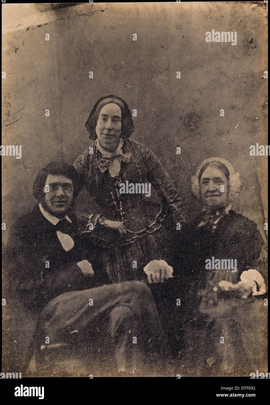 Mrs T.V. Wallace, A.R. Wallace and his sister Fanny, Mrs Simms. Stock Photo