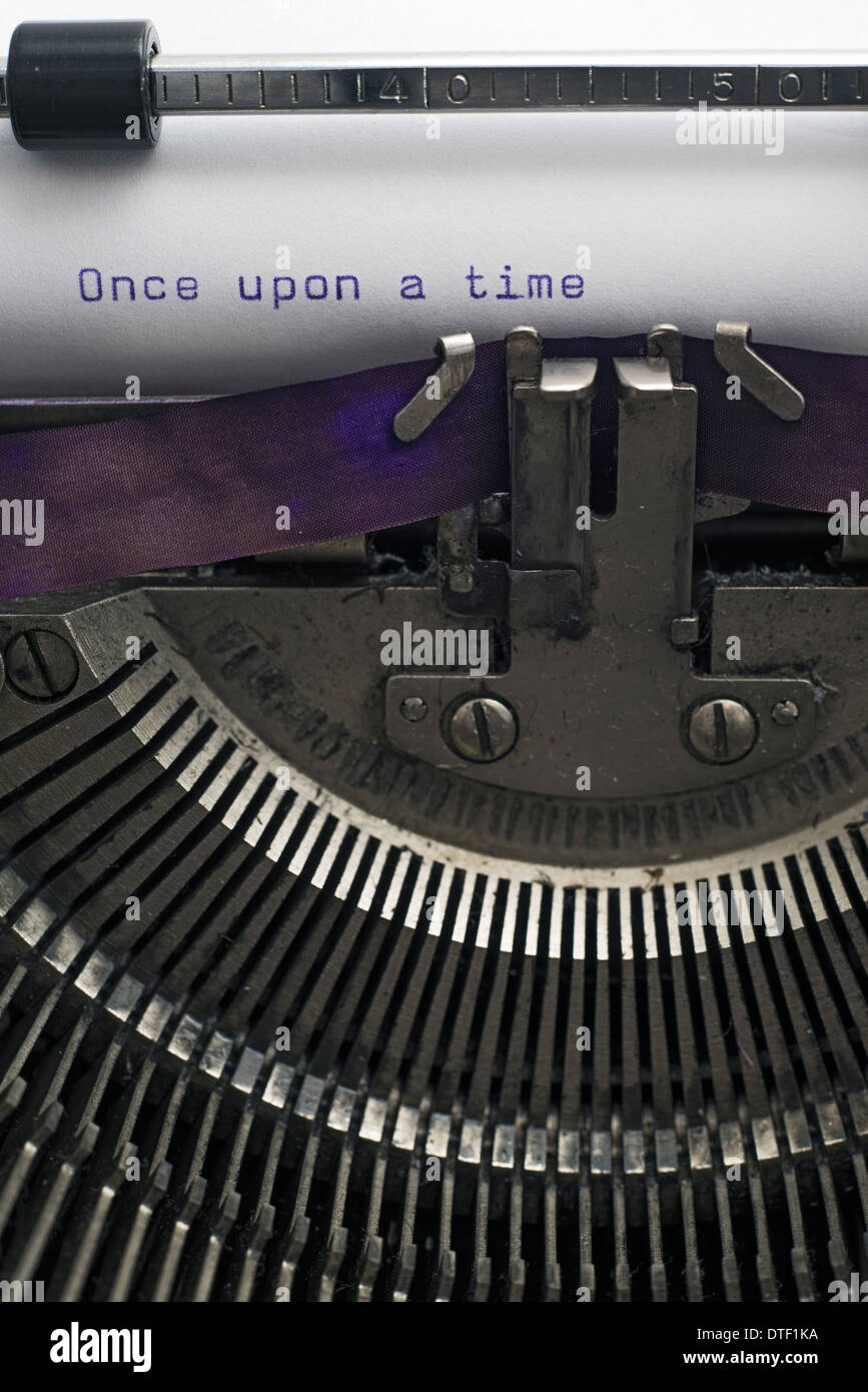 Old Typewriter. Closeup of text 'Once Upon A Time' Stock Photo