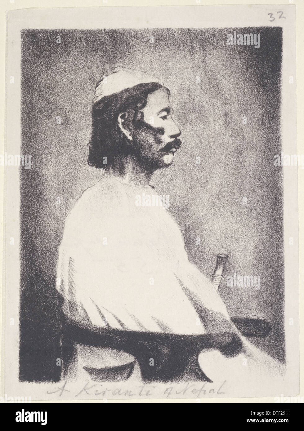 A Bontava Kiranti of Nepal, age 55. c. 1840 Stock Photo