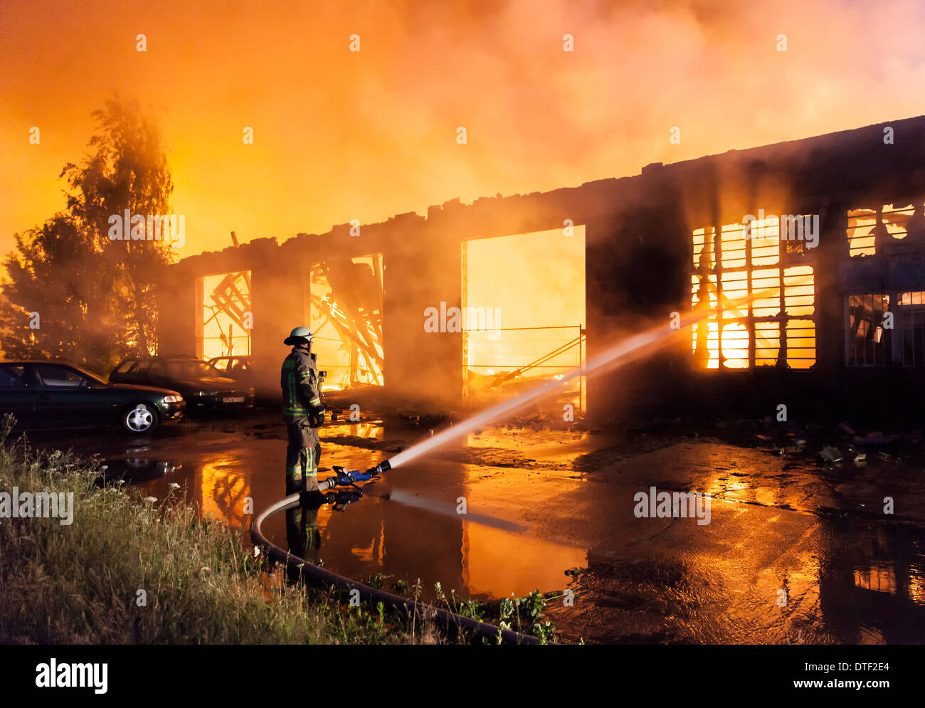 Berlin, Germany, Great fire of a warehouse Stock Photo Alamy