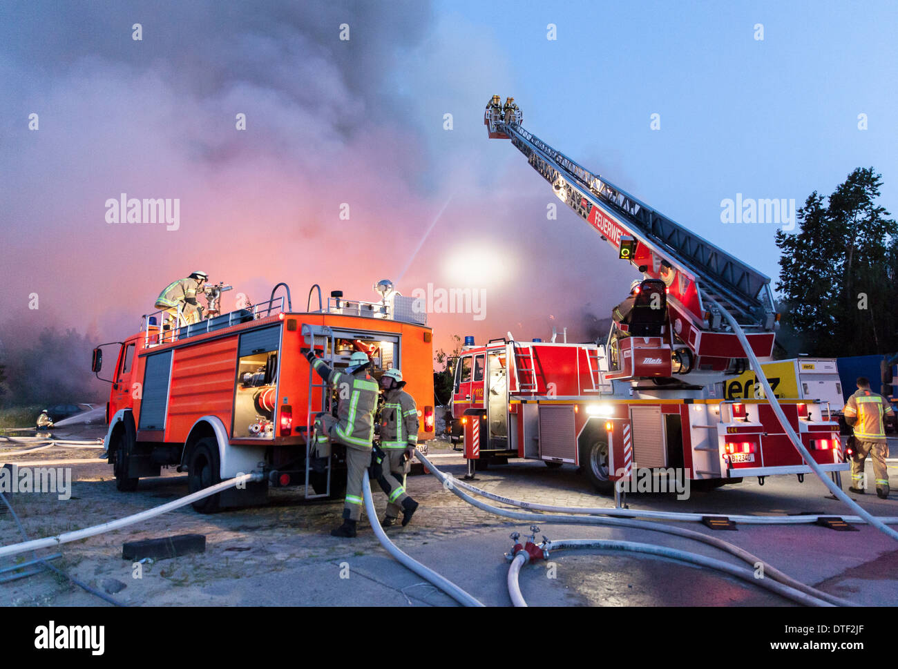Berlin, Germany, Great fire of a warehouse Stock Photo Alamy