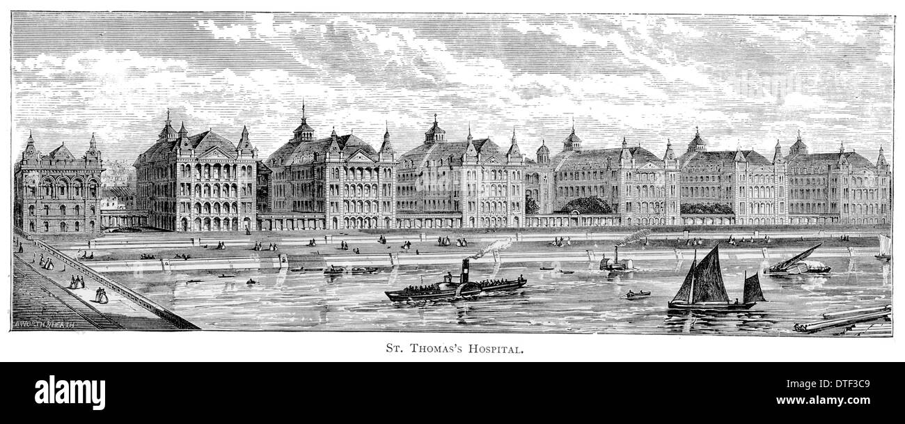 Saint Thomas's Hospital Circa 1890 Stock Photo