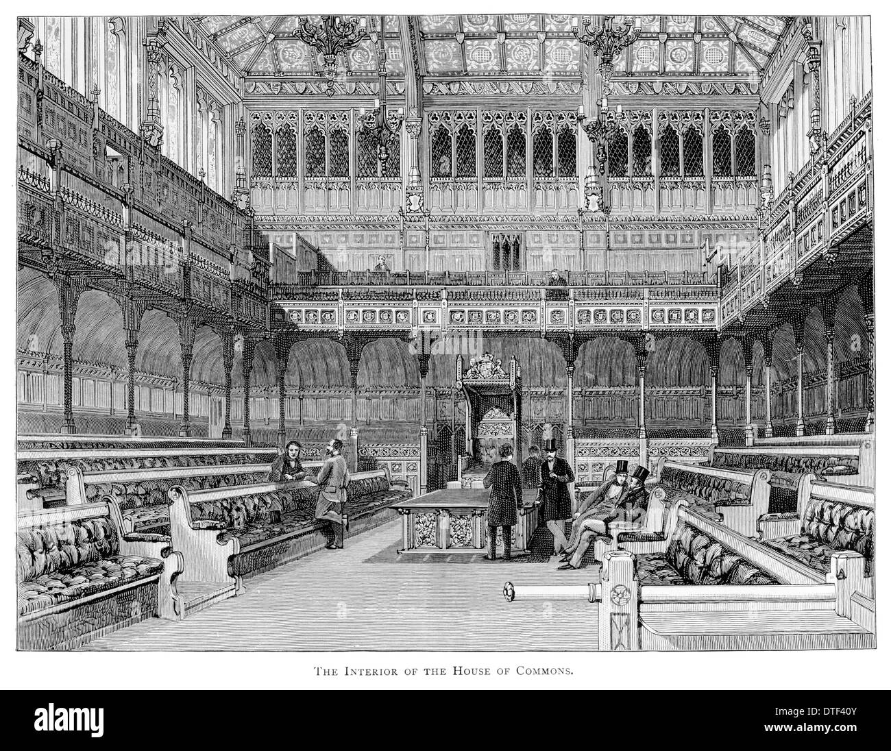 The interior of the house of Commons Circa 1890 Stock Photo