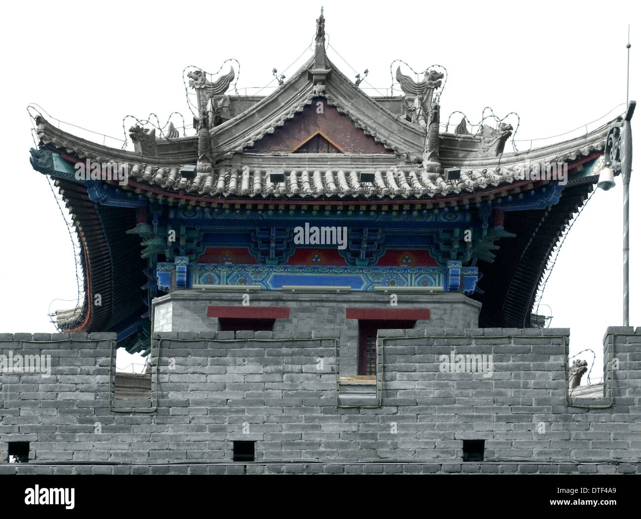 building upon the city wall of Xian (China) Stock Photo