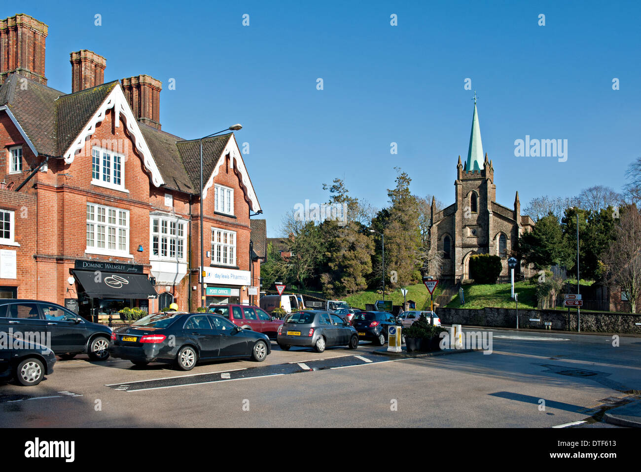 Riverhead village, Sevenoaks and St Mary the Virgin Church at the A25 ...