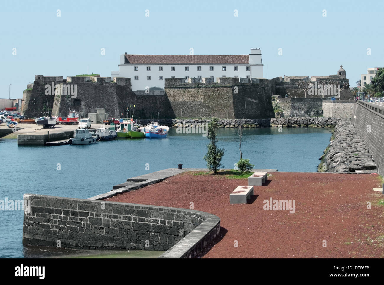 harbour scenery at Ponta Delgada, capital city of the Azores Stock ...