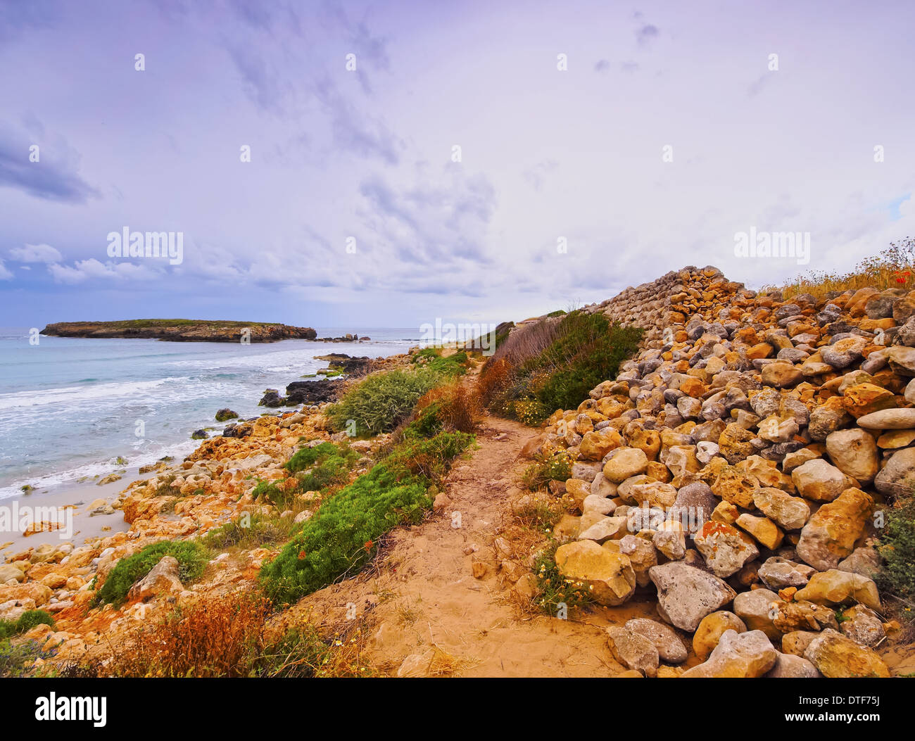 Coastline near Sant Tomas on Menorca, Balearic Islands, Spain Stock Photo