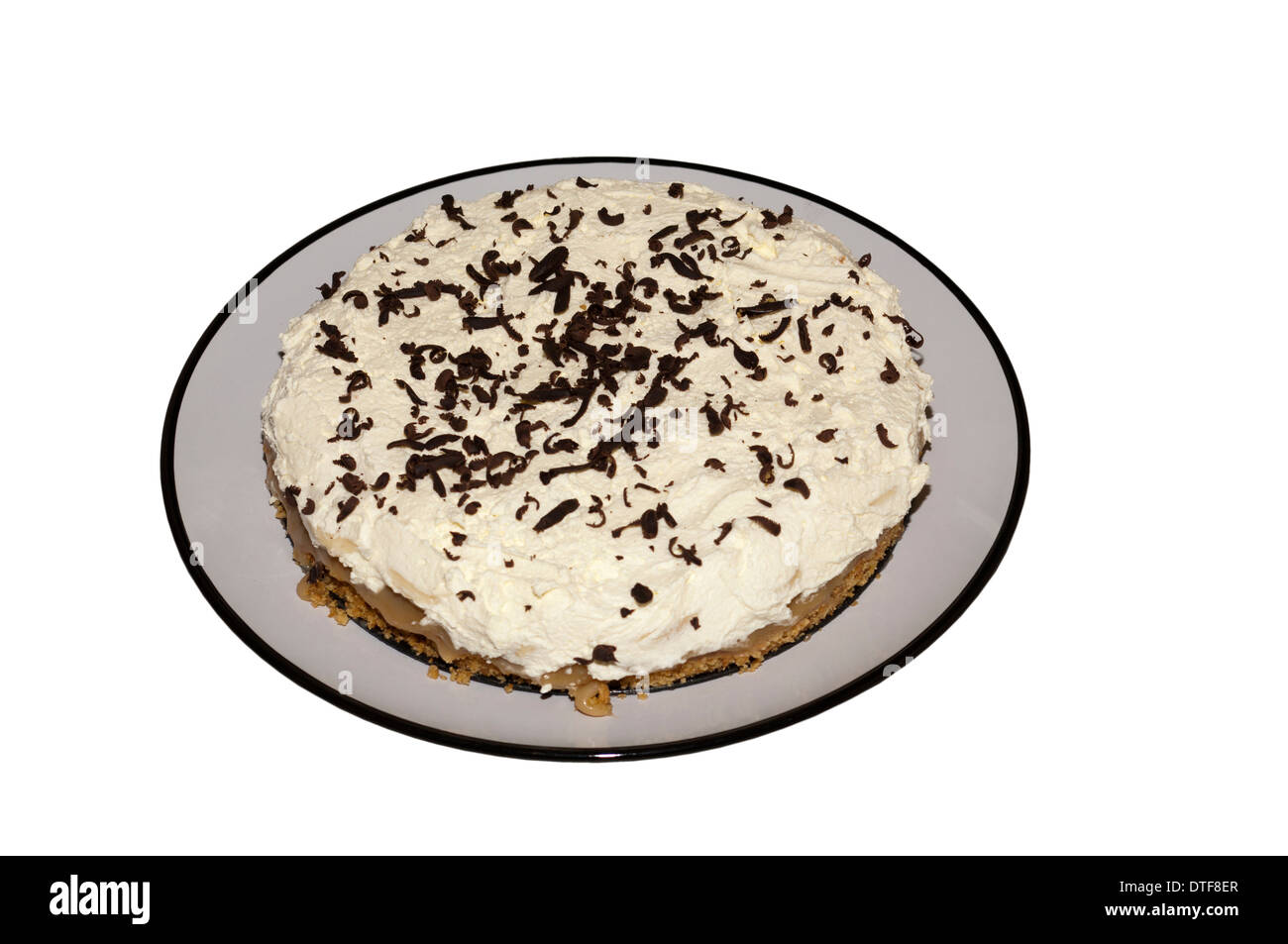 Home Made Banoffee Pie On A Plate Stock Photo