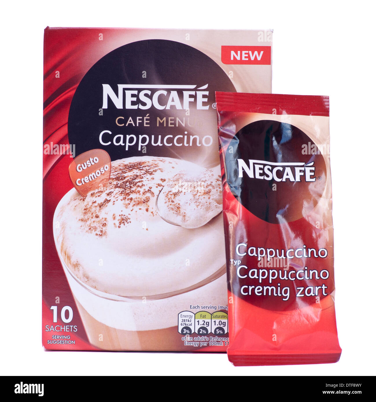 Packet Of Nescafe Cappuccino Coffee Sachets Stock Photo - Alamy