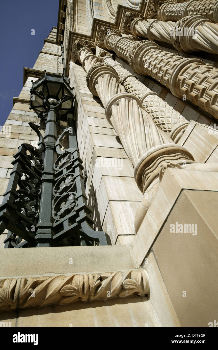 Stonework surrounding the front entrance to the Natural History Museum. Stock Photo