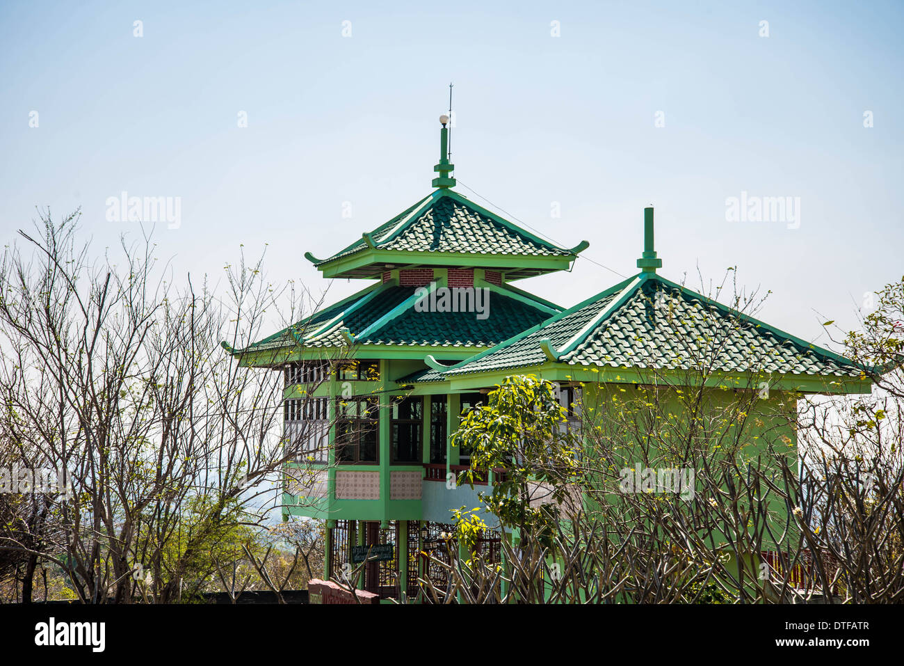 Chinese pavilion on the mountain in the temple of Thailand. Stock Photo