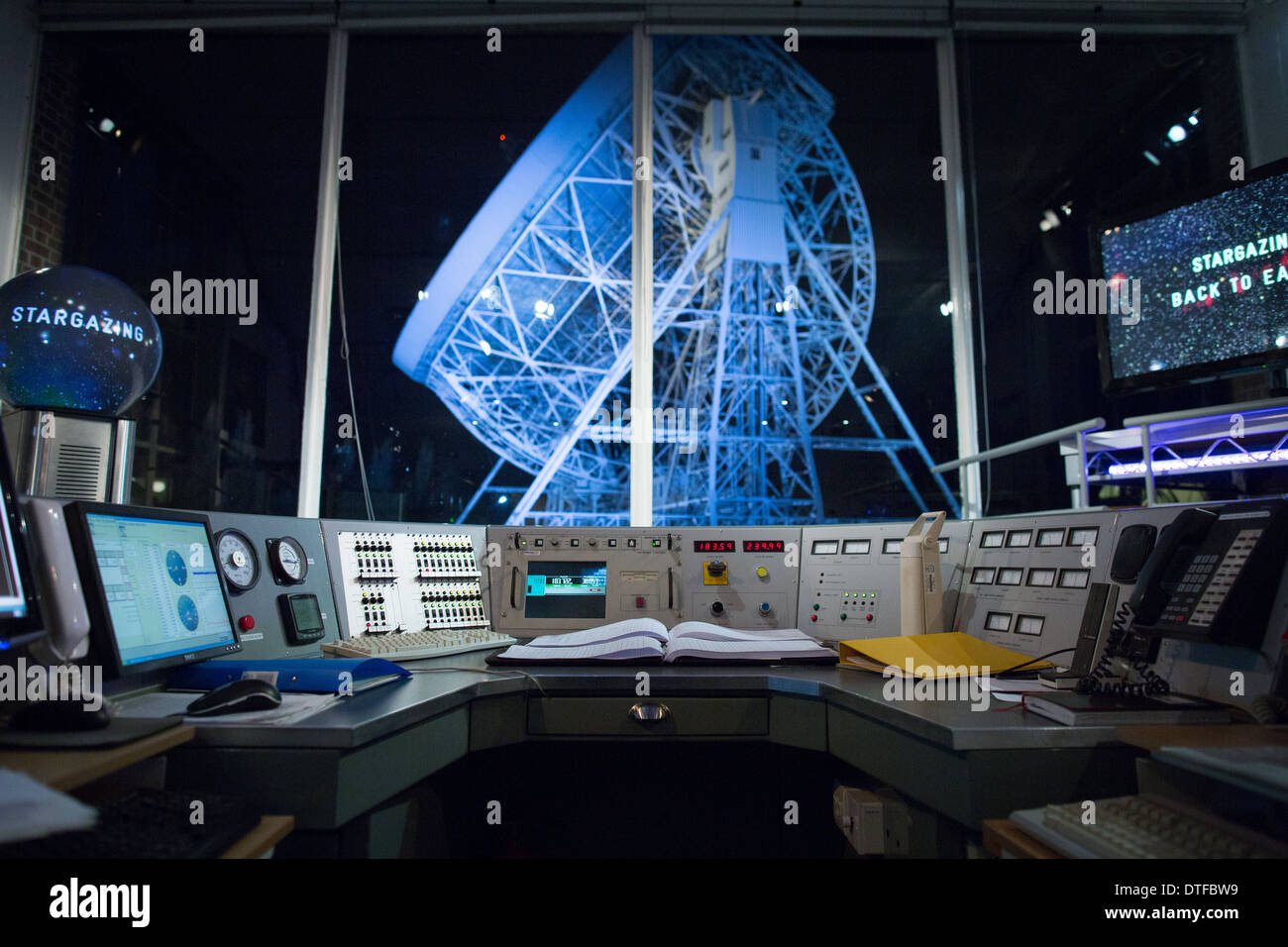 Manchester University' Jodrell Bank Lovell telescope in Cheshire UK Stock Photo