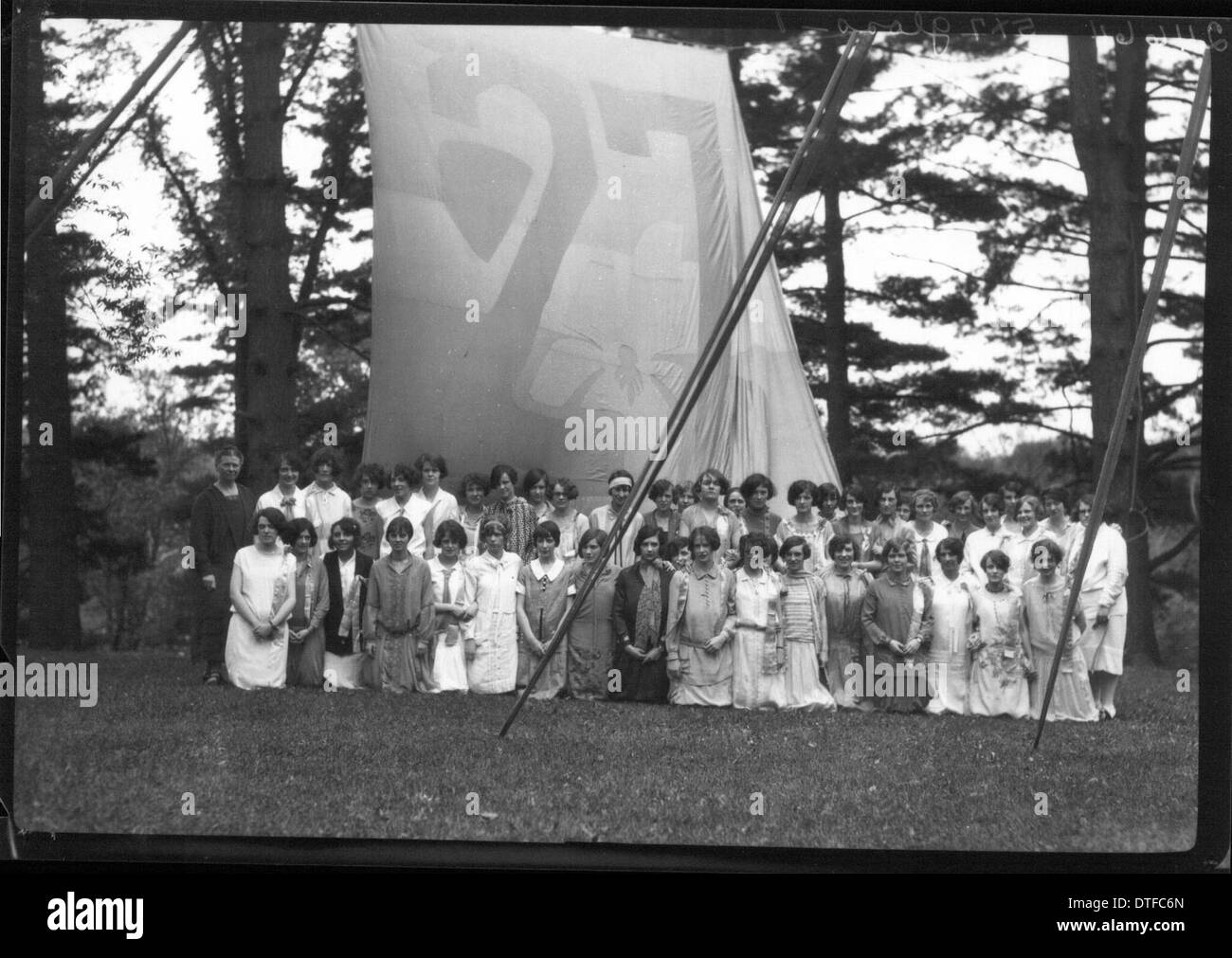 The 1926 Tree Day event at Western College showcased banners and group ...