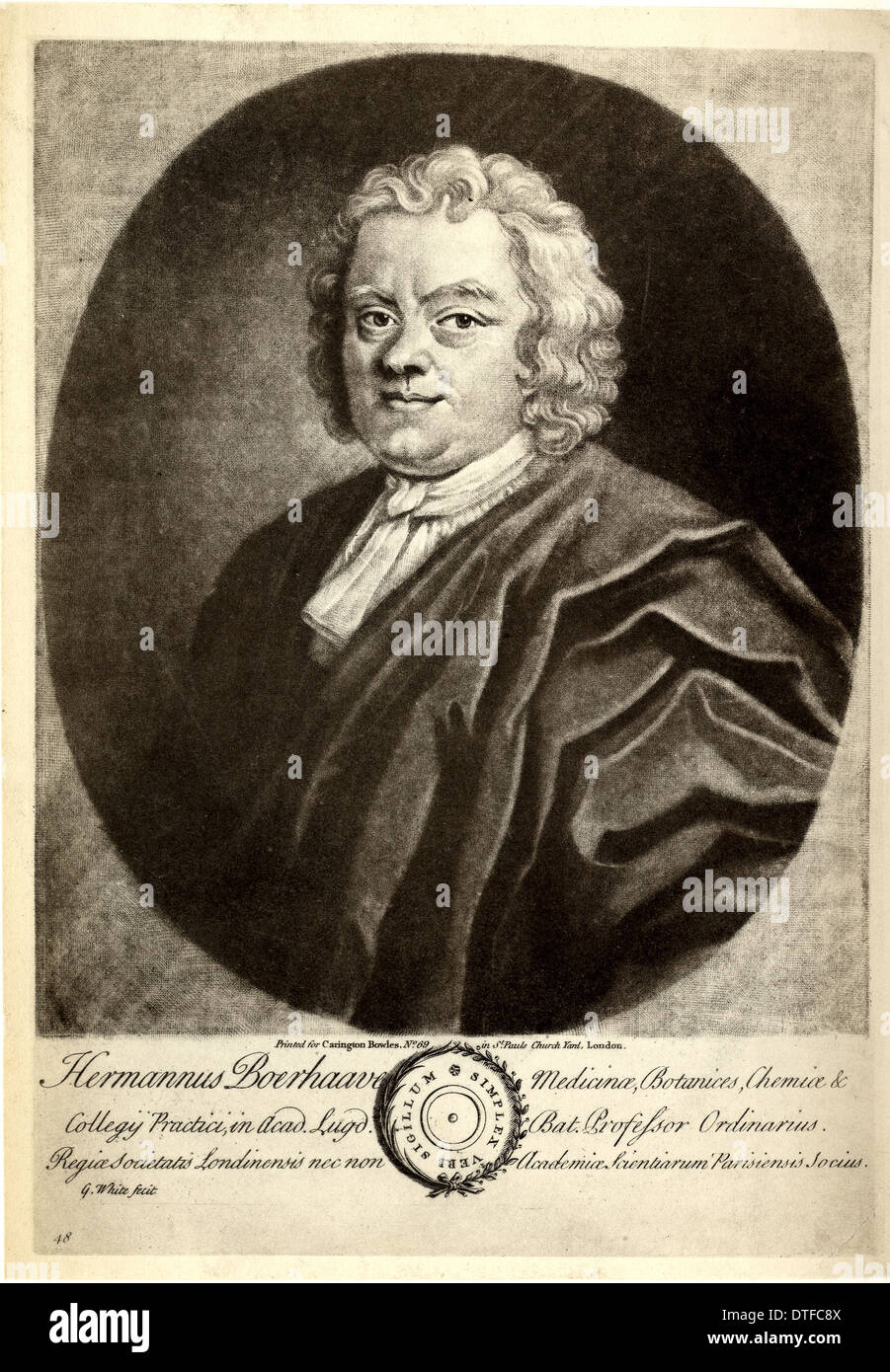 Herman Boerhaave (1668-1738) Stock Photo