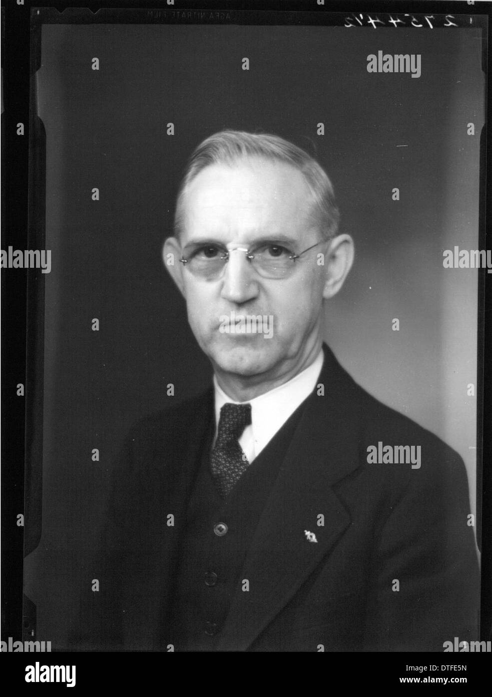 Portrait photograph of Frank R. Snyder 1936 Stock Photo