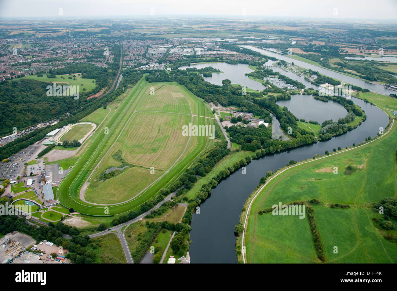 Aerial shot of Colwick Country Park in Nottingham City, Nottinghamshire UK Stock Photo