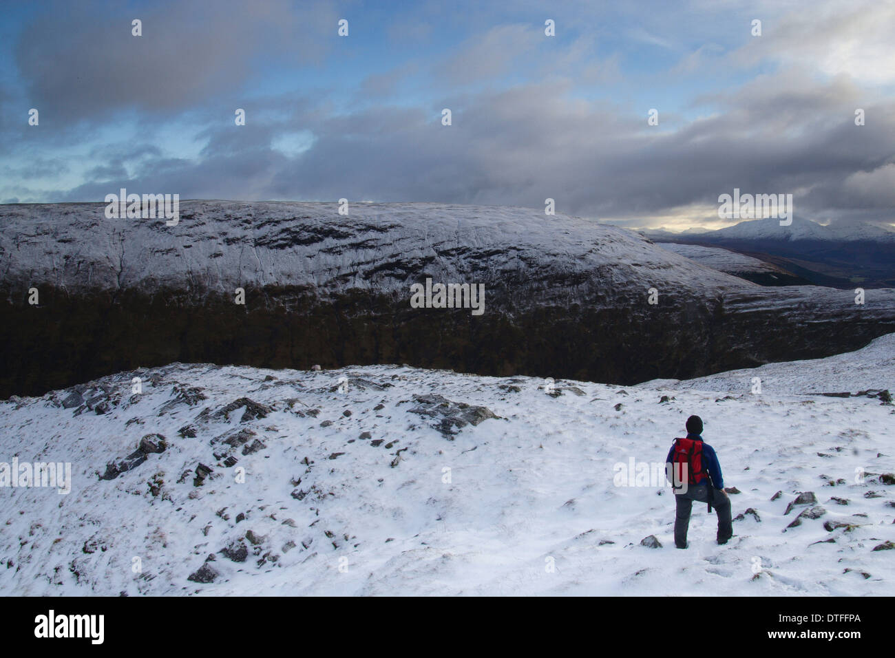 Beinn Bhreac Liath from Beinn Udlaidh, two Corbetts above Glen Orchy, Southern Highlands, Argyll & Bute Stock Photo