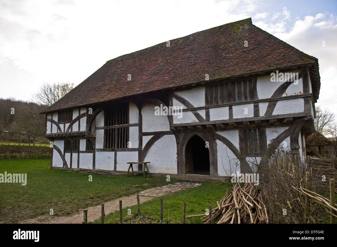 Bayleaf Wealden house at the Weald & Downland Open Air Museum at Singleton, near Chichester, West Sussex, UK Stock Photo