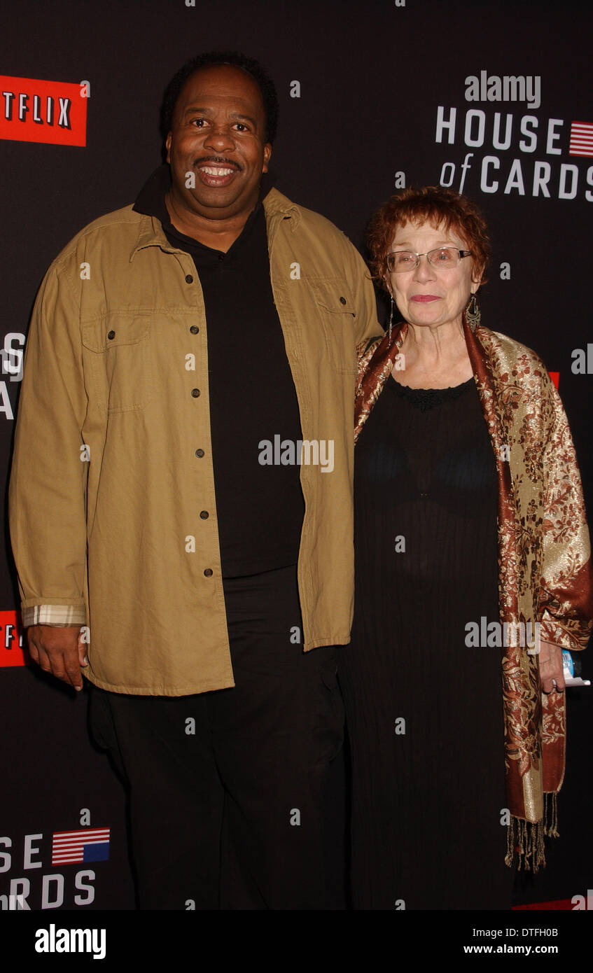 Hollywood, California, USA. 13th Feb, 2014. Leslie David Banks & Date attend the screening of 'House Of Cards' Season 2' at the Directors Guild Of America in Los Angeles. © Phil Roach/Globe Photos/ZUMAPRESS.com/Alamy Live News Stock Photo