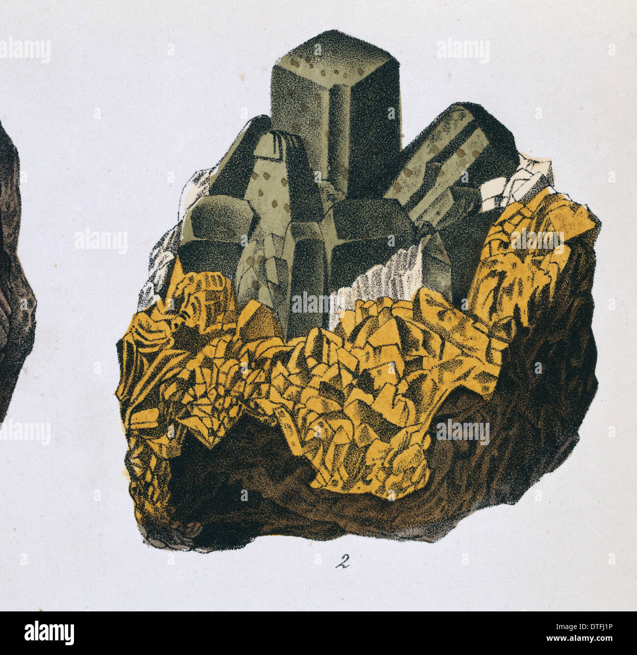 Plate 10, fig 2 from Mineralienbuch Stock Photo