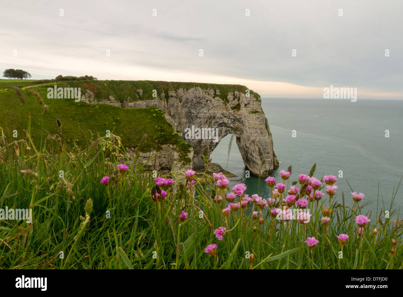 Natural arch at Etretat, Normandy, France Stock Photo